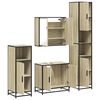 vidaXL Bathroom Furniture Set Sonoma oak Engineered wood, metal Medium