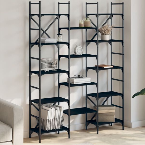 vidaXL Bookshelf Black Engineered wood Large Bookshelf Rectangular