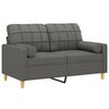 vidaXL 2-seater Sofa Dark Grey Fabric (100% polyester), metal, textilene