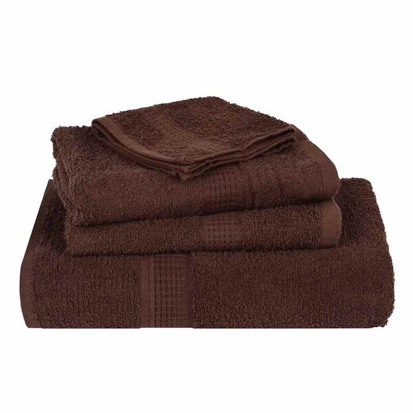 vidaXL Bath Towel Set of 4 Brown 100% Cotton Large Bath Towel