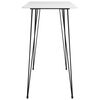 vidaXL Bar Set White table, Grey stools MDF, powder-coated metal, PP