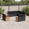 vidaXL Garden Sofa Set Black PE rattan Large Modular Garden Sofa Set