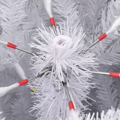 vidaXL Artificial Hinged Christmas Tree with Stand White 94.5"