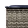 vidaXL Patio Sun Lounger Set Gray PE rattan Extra Long Removable Covers