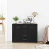 vidaXL Sideboard Black Oak 34.6x11.8x25.2" Engineered Wood