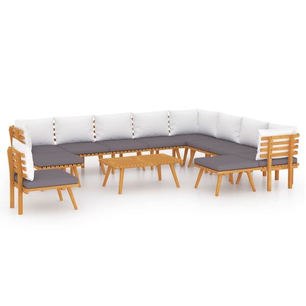 vidaXL Garden Lounge Set Dark grey, white