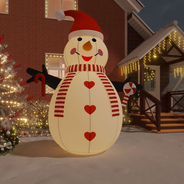 vidaXL Inflatable Snowman Multicolor