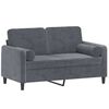 vidaXL 2-seater Sofa Dark grey Velvet (100% polyester), metal, textilene
