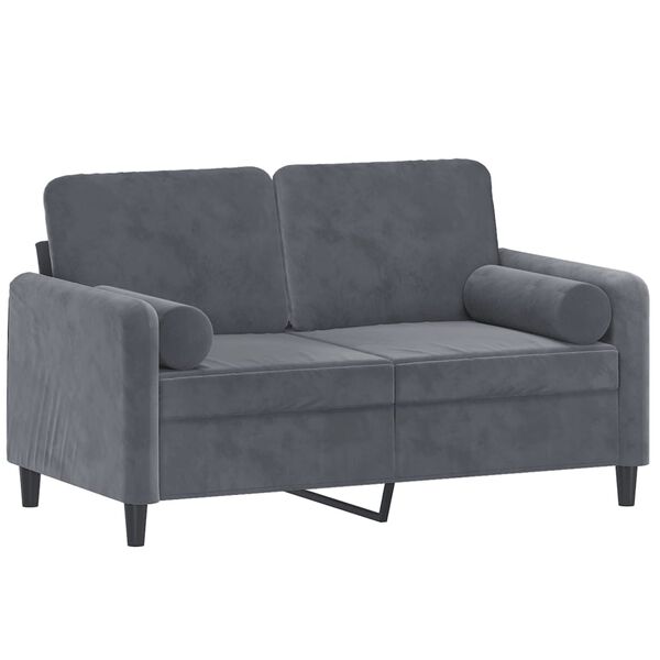 vidaXL 2-seater Sofa Dark grey Velvet (100% polyester), metal, textilene