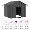 vidaXL Dog House Anthracite Galvanized Steel Medium Durable Dog House