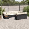 vidaXL 11 Piece Patio Sofa Set with Cushions Black Poly Rattan