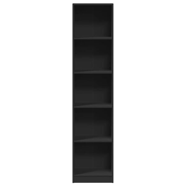 vidaXL Bookcase Black Engineered Wood Tall Bookcase Rectangular