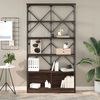 vidaXL Bookcase Brown Oak Engineered Wood and Metal Large
