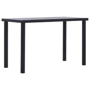 vidaXL Dining Table Black and Concrete Grey MDF, Powder-Coated Metal