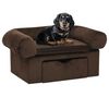 vidaXL Dog Sofa Brown Plush, solid pinewood, foam 29.5 x 19.7 x 15.0 in