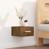 vidaXL Wall-mounted Bedside Cabinet Set of 2 Smoked oak Engineered wood