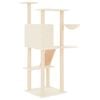 vidaXL Cat Tree Cream Engineered wood, plush, sisal Large Cat Tree