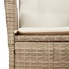 vidaXL 3 Piece Patio Dining Set with Cushions Beige Poly Rattan