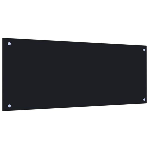 vidaXL Kitchen Backsplash Black 39.4"x15.7" Tempered Glass