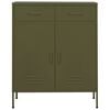 vidaXL Storage Cabinet Olive Green Steel 31.5 x 13.8 x 40.0 in
