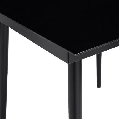 vidaXL Patio Dining Table Black 78.7"x39.4"x29.1" Steel and Glass