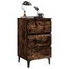 vidaXL Bed Cabinet Smoked oak Engineered wood, metal Medium Bed Cabinet