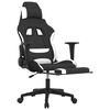 vidaXL Gaming Chair Black and White Polyester Standard Swivel