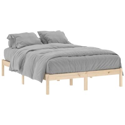 vidaXL Bed Frame 53.9"x74.8" Full Solid Wood Pine