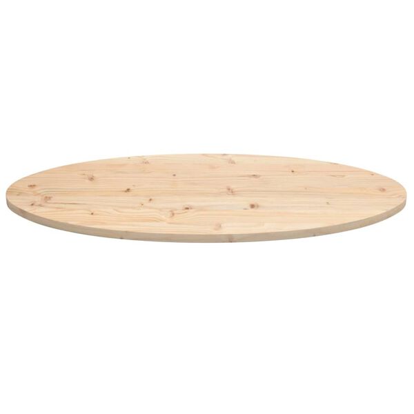 vidaXL Table Top Natural Pine Solid Pine Wood 35.4 x 17.7 in Oval