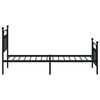 vidaXL Bed Frame Black Powder-Coated Steel Twin Bed Frame Rectangular