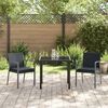 vidaXL Garden Dining Set 3 pcs Black and Grey PE Rattan