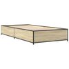 vidaXL Bed Frame Sonoma Oak Engineered wood, Metal Twin Modern