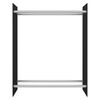 vidaXL Firewood Rack Black 31.5x13.8x39.4" Tempered Glass