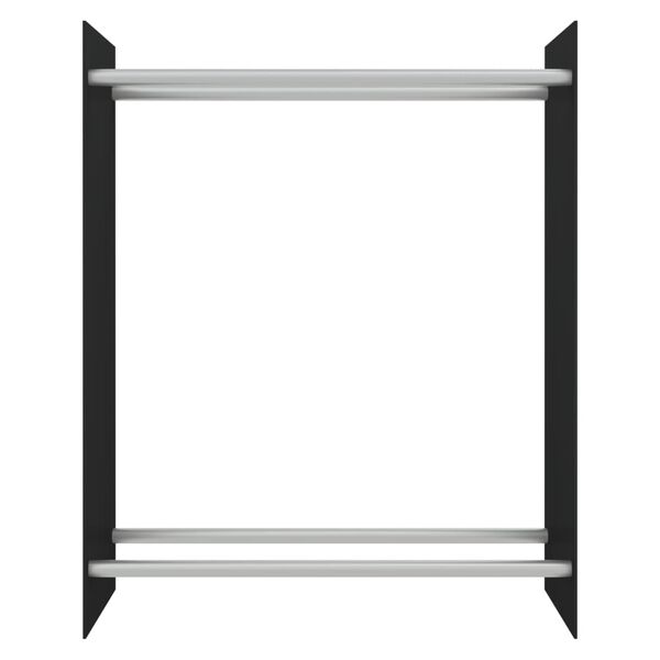 vidaXL Firewood Rack Black 31.5x13.8x39.4" Tempered Glass