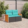 vidaXL Garden Sofa Black, Blue