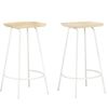 vidaXL Bar Stool Set of 2 Bleached wood, White