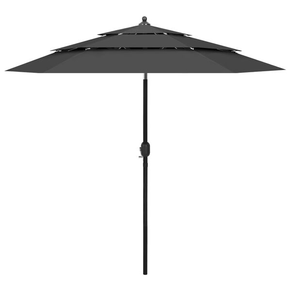 vidaXL Parasol Anthracite UV protective polyester, powder-coated aluminum