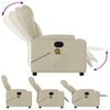 vidaXL Massage Recliner Chair Cream Faux leather, metal, plywood One size