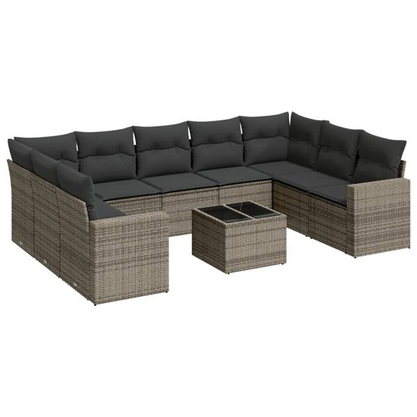 vidaXL Garden Sofa Set Grey
