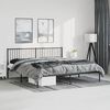 vidaXL Bed Frame Black Powder-Coated Steel Double Bed Frame