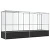 vidaXL Aviary with Extension Silver 164.8"x42.1"x83.5" Steel