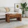 vidaXL Coffee Table Rustic Wood Engineered Wood Small Height-Adjustable