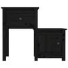 vidaXL Bedside Cabinet Black Solid pine wood Medium Adjustable Armrests