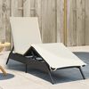 vidaXL Sun Lounger Black, Cream White