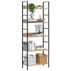 vidaXL Shelf Cabinet Oak and Black Engineered Wood, Steel Compact