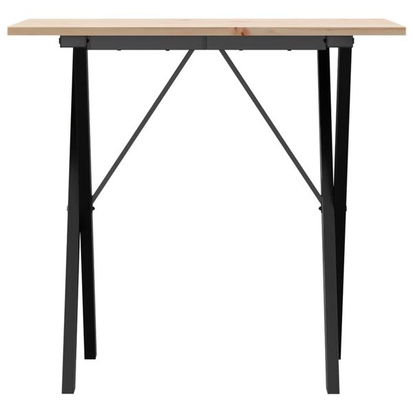 vidaXL Dining Table Natural wood and black