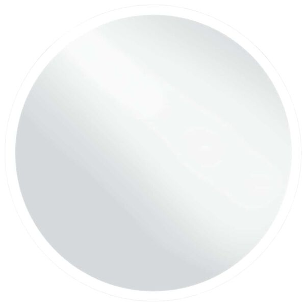 vidaXL Bathroom Mirror Silver Glass, aluminum 23.6 in Round Modern