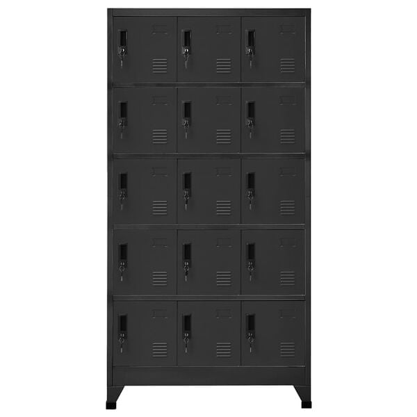 vidaXL Locker Cabinet Anthracite Steel 35.4 x 15.7 x 70.9 in