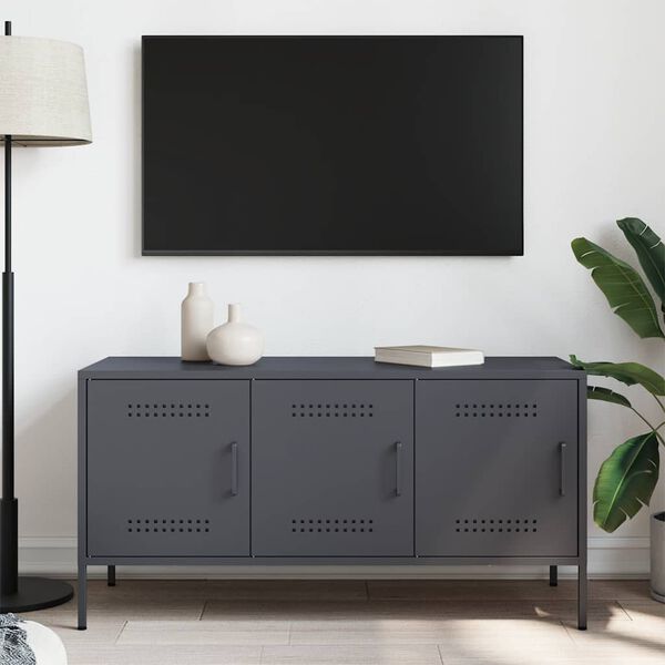 vidaXL TV Cabinet Anthracite Steel Medium TV Cabinet Rectangular