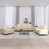 vidaXL Sofa Set Cream Polyester, Metal, Plywood, Textilene 3-seater